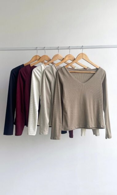 (SMR3) Remera Manga Larga Escote V Morley Soft