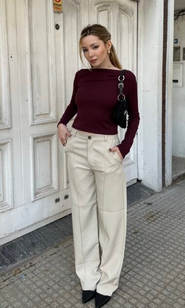 (BP3) Pantalón Barbie Sastrero Recto con pespunte