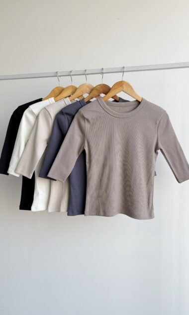 (MAR10) Remera Basica Manga 3/4 Morley Algodon