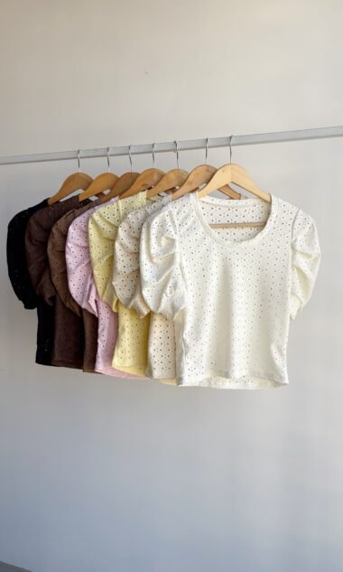 (BRR1) Remera Manga Princesa MC Broderie (SS26)