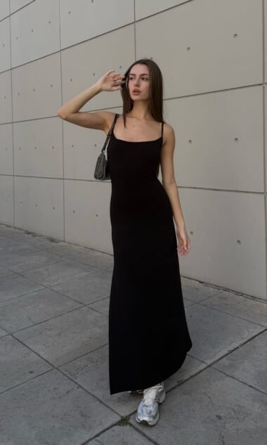 (HV2) Vestido Hermes Largo Bretel fino Con Vista (SS26)