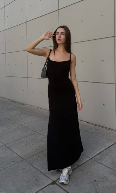 (HV2) Vestido Hermes Largo Bretel fino Con Vista