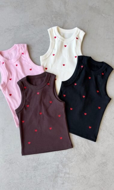 (MAM4B) Top Musculosa Deportivo Morley Algodón Bordado - Corazon (SS26)