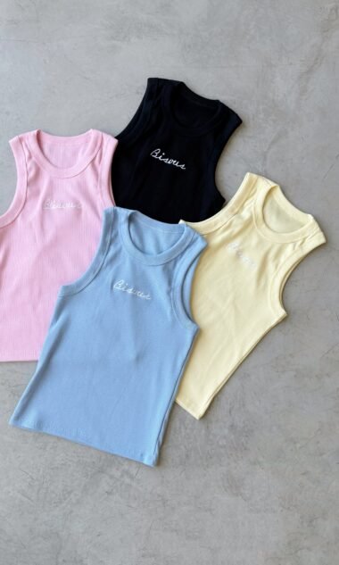 (MAM5B) Musculosa Larga Deportivo Morley Algodón Bordado - BISOUS (SS26)