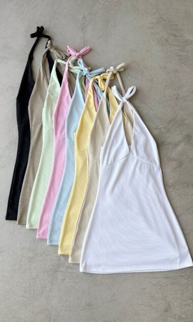 (PMV3) Vestido Corto Halter Morley Portofino (SS26)