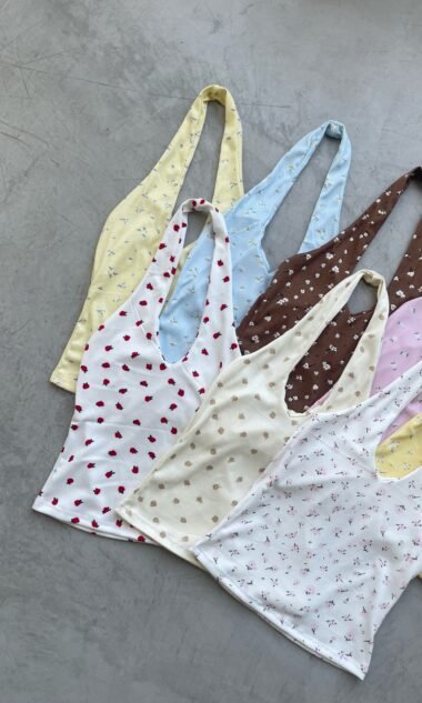 (MFT2) Top Halter Atado Morley Floreado (SS26)