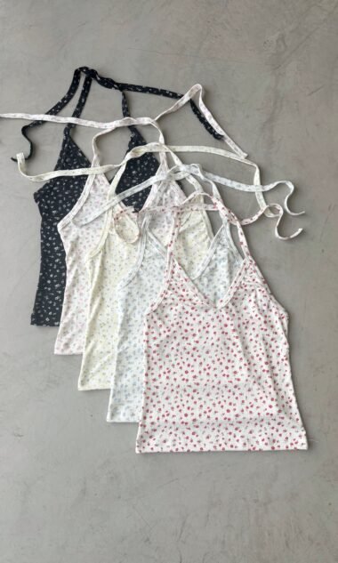 (BFT4) Top Brandy Floreado Halter Escote V