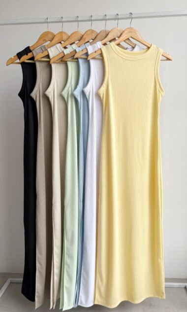 (PMV7) Vestido Largo Cuello Bote Portofino (SS26)