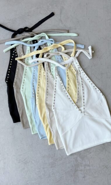 (PMT1T) Top Halter Morley Portofino Tachas