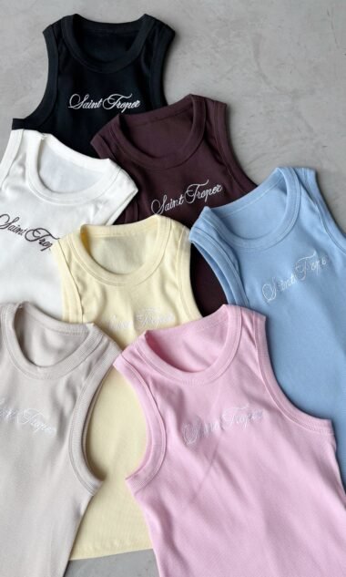 (MAM5B) Musculosa Larga Deportivo Morley Algodón Bordado - SAINT TROPEZ (SS26)