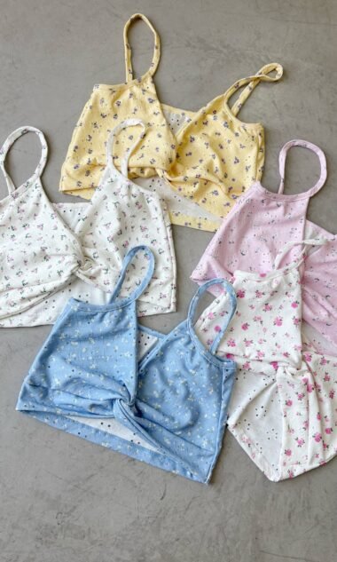(BFT5 ) Top Broderie Floreado Nudo Tirita (SS26)