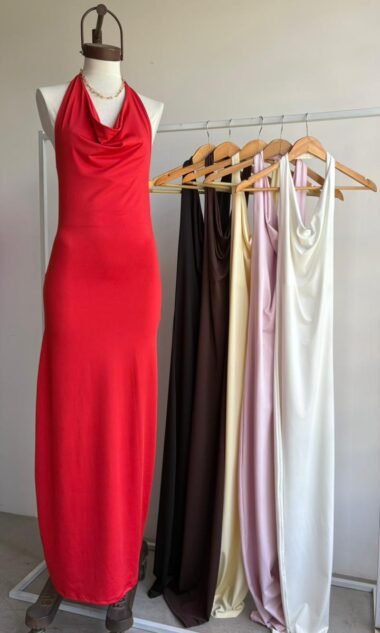 (MCV2) Vestido Largo Buche Microfibra