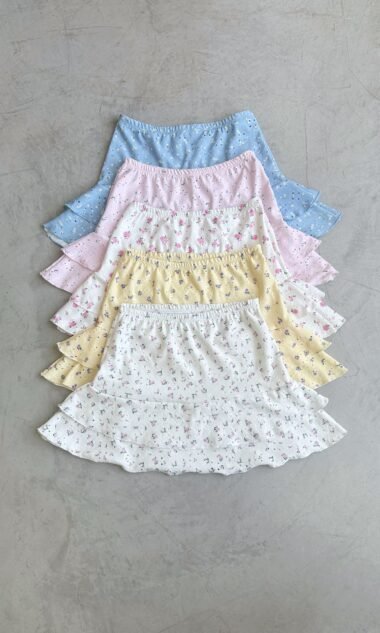 (BFPO1 ) Pollera Mini Volados Broderie Floread (SS26)