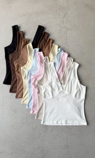 (HM5) Musculosa Hermes Escote V Doble Delantero