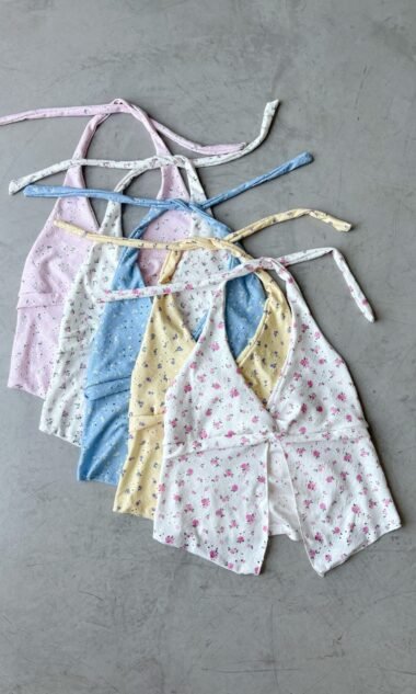 (BFT6 ) Top Broderie Floreado Nudo Abierto (SS26)