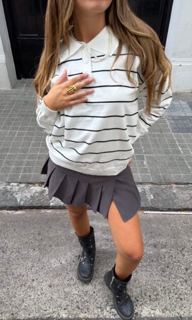 (IM048) Sweater Over Polo Rayas (FW26)