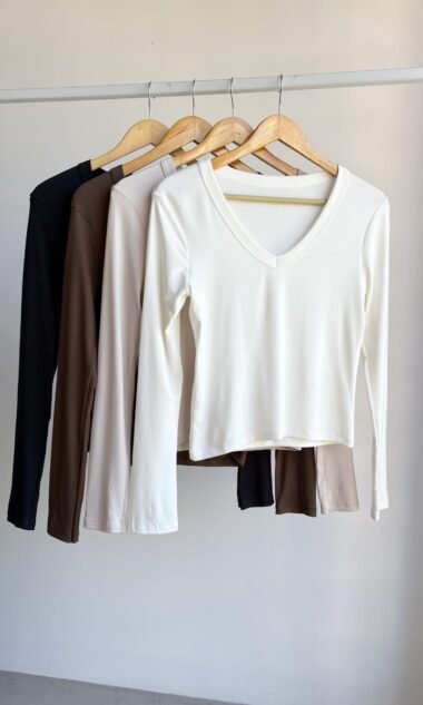 (PACK-HR13) Remera Escote V Simple Hermes ML 4u. (FW26)