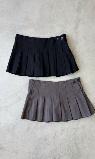 (IM3019) Pollera Mini Tableada Tiro Bajo Karol (FW26)