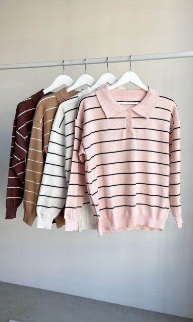 (IM048) Sweater Over Polo Rayas (FW26)