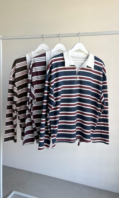 (JRB2) Buzo Cuello Polo Jersey Rayado (FW26)