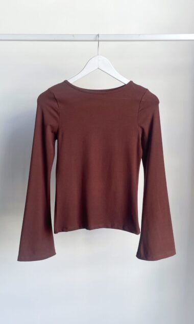 (HR17) Remera Hermes Manga Larga Acampanada