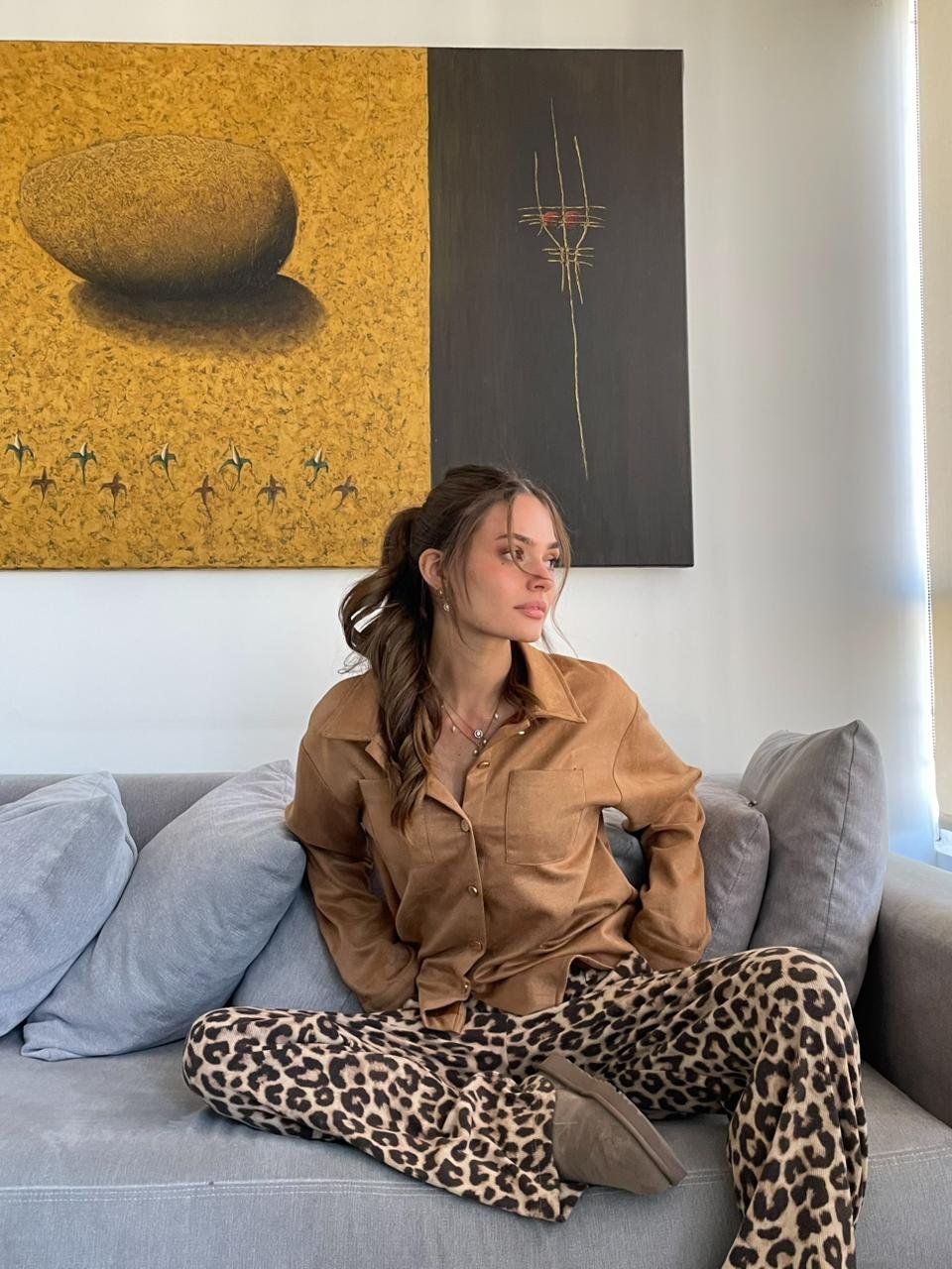 (AP1-2) Pantalon de Corderoy de Punto Estampado Antonia (FW26)