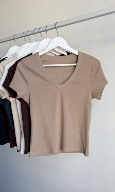 (MAR24) Remera Escote V Guia Ancha Morley Algodón (SS27)