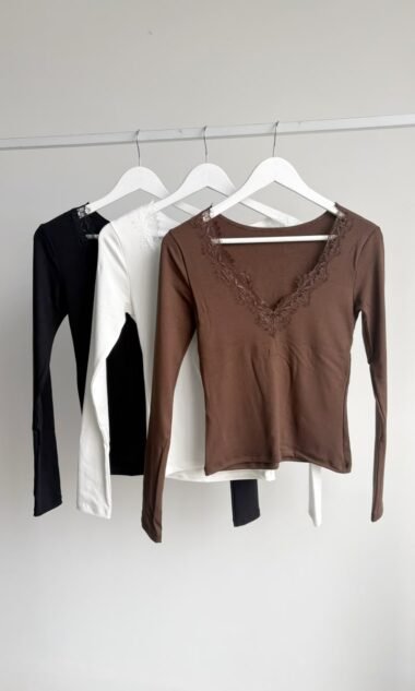 (PHR1) Remera Manga Larga con Puntilla Hermes (SS27)