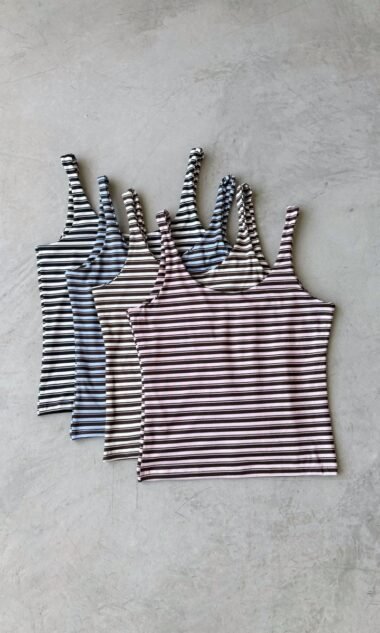 (RST4) Musculosa Tiritas Doble Delantera Soft Rayado (SS27)
