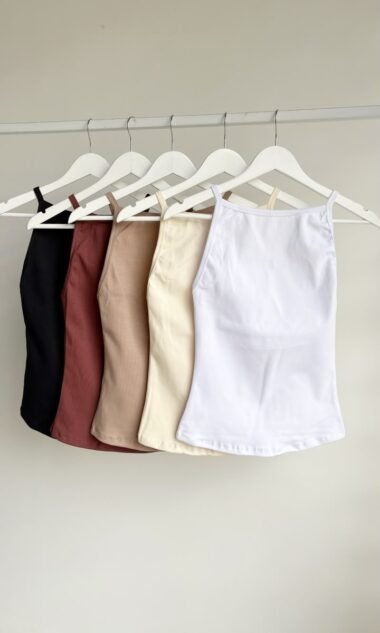 (RAM1) Musculosa Tiritas Escote al Cuello Ribb Algodon (SS27)