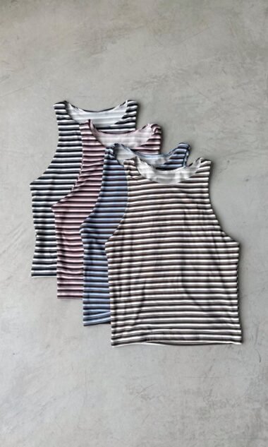 (RST1) Musculosa Doble Delantero Soft Rayado (SS27)