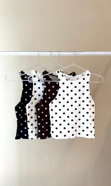 (LST1-G) Musculosa Doble Delantero Soft Lunares Grandes (SS27)